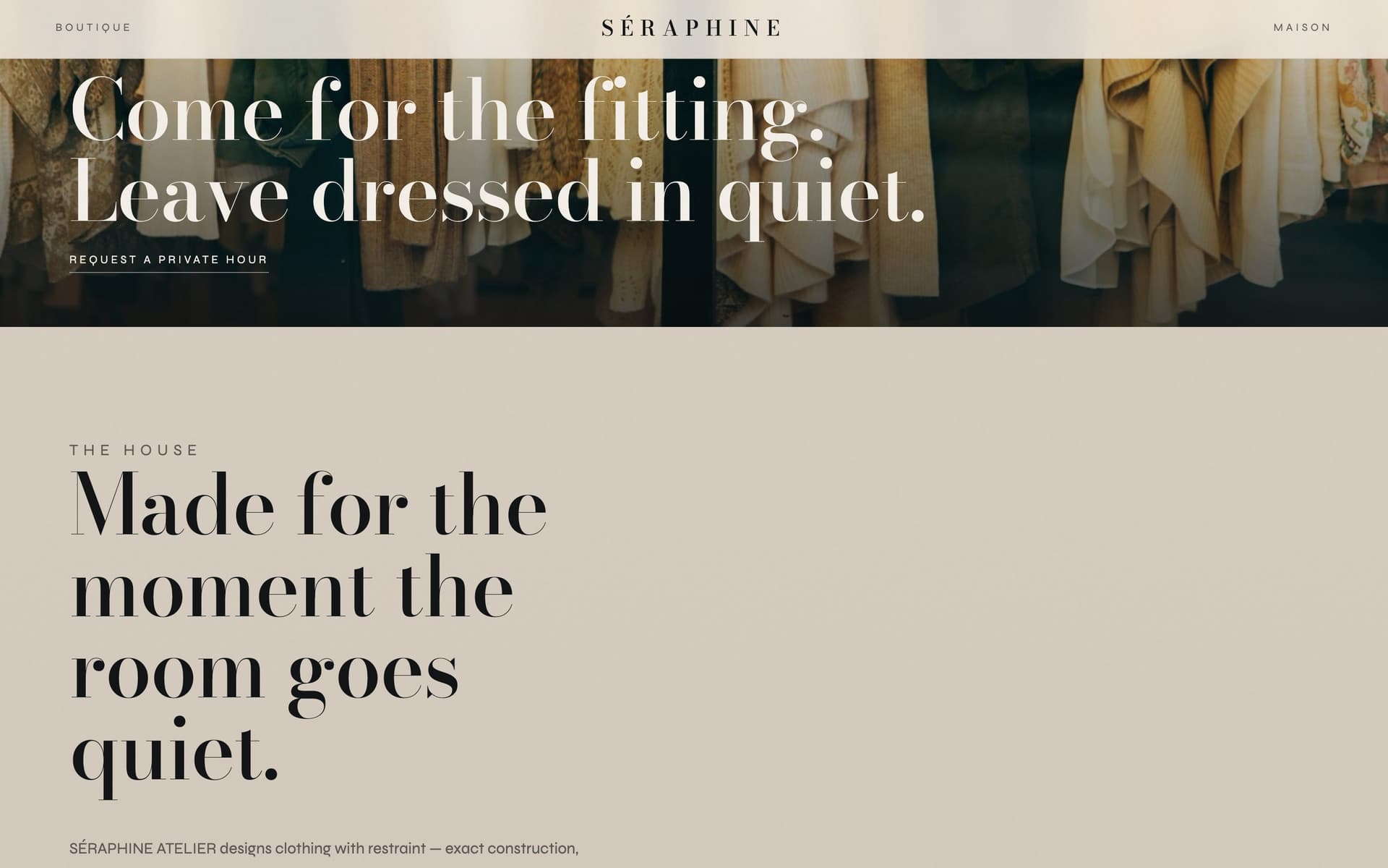 Private fitting appointment request section and call to action