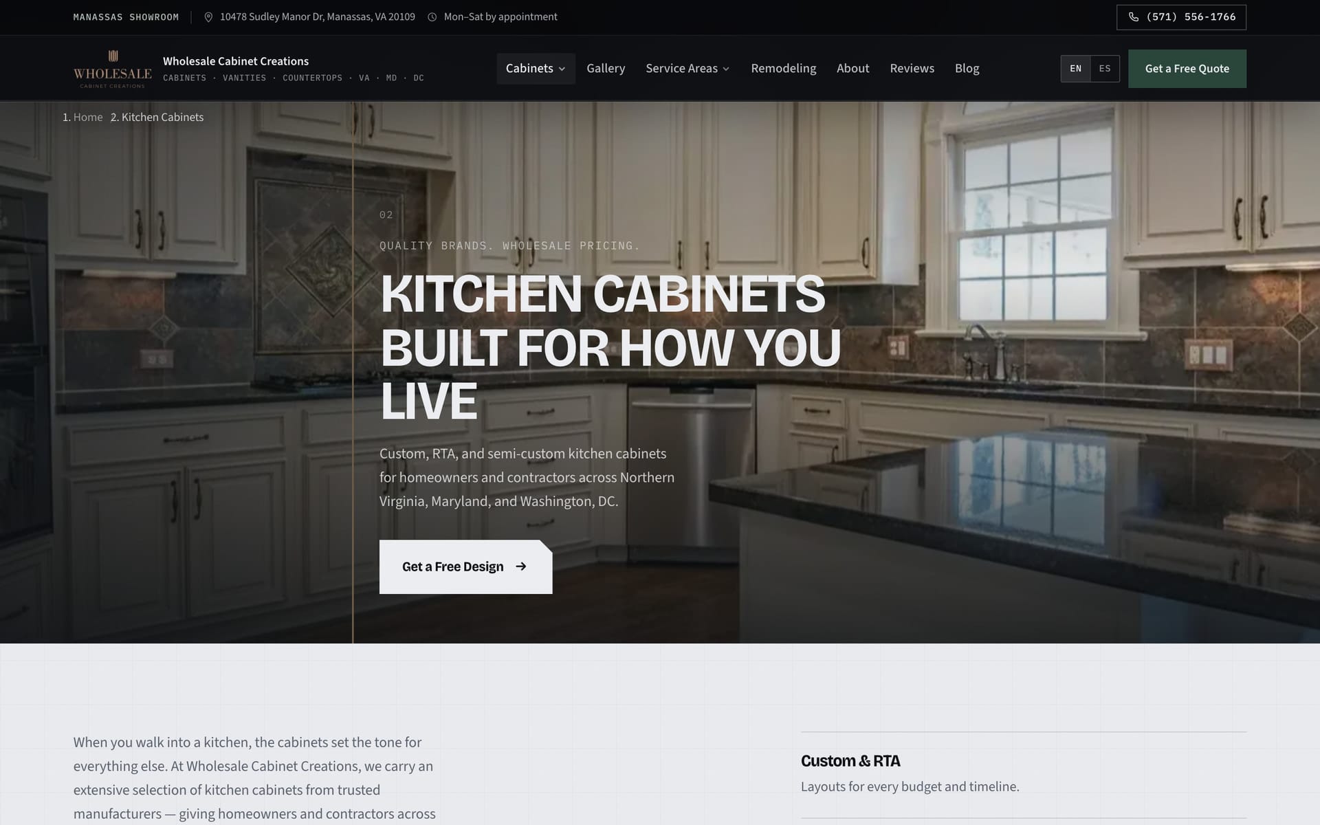 Wholesale Cabinet Creations kitchen cabinet gallery section