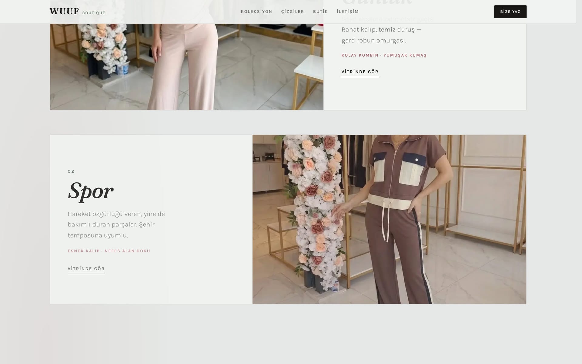 Wuuf Butik everyday wear line showcase page