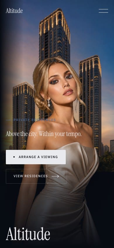 Altitude Residences, mobile view