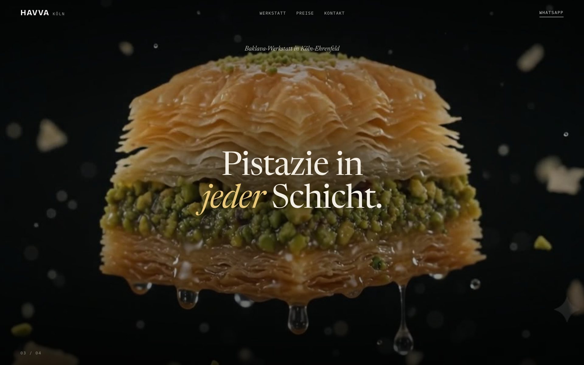 Close detail of Antep pistachio between pastry layers