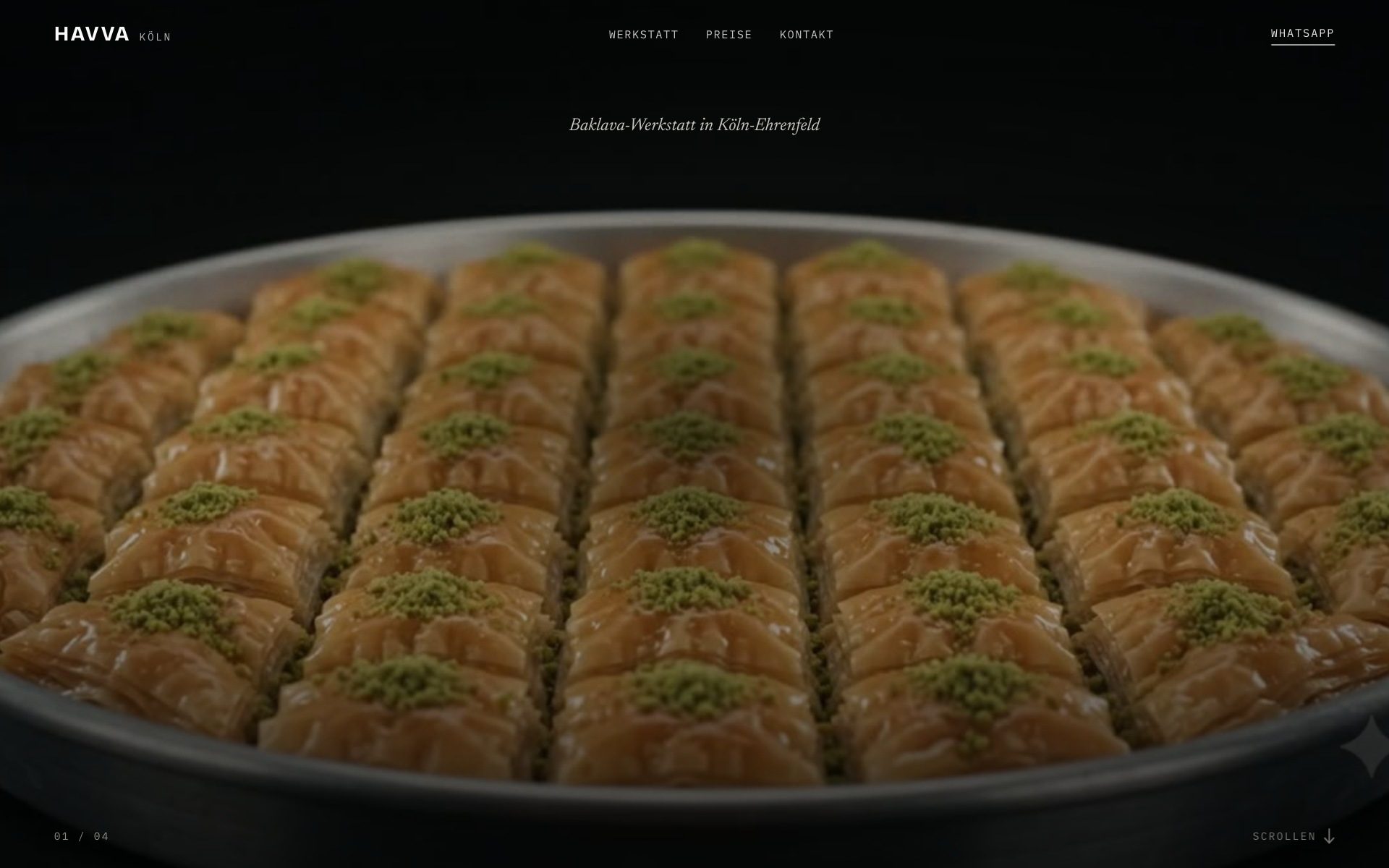 Hero photograph of a fresh tray of baklava