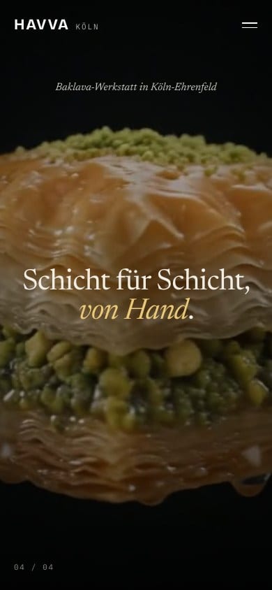 HAVVA Baklava, mobile view