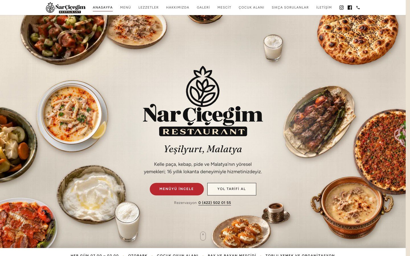 Nar Çiçeğim Restaurant, desktop view