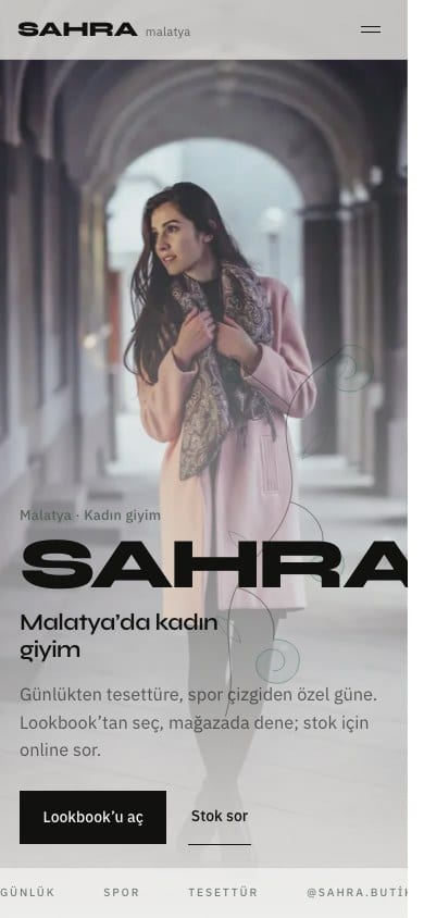Sahra Butik, mobile view