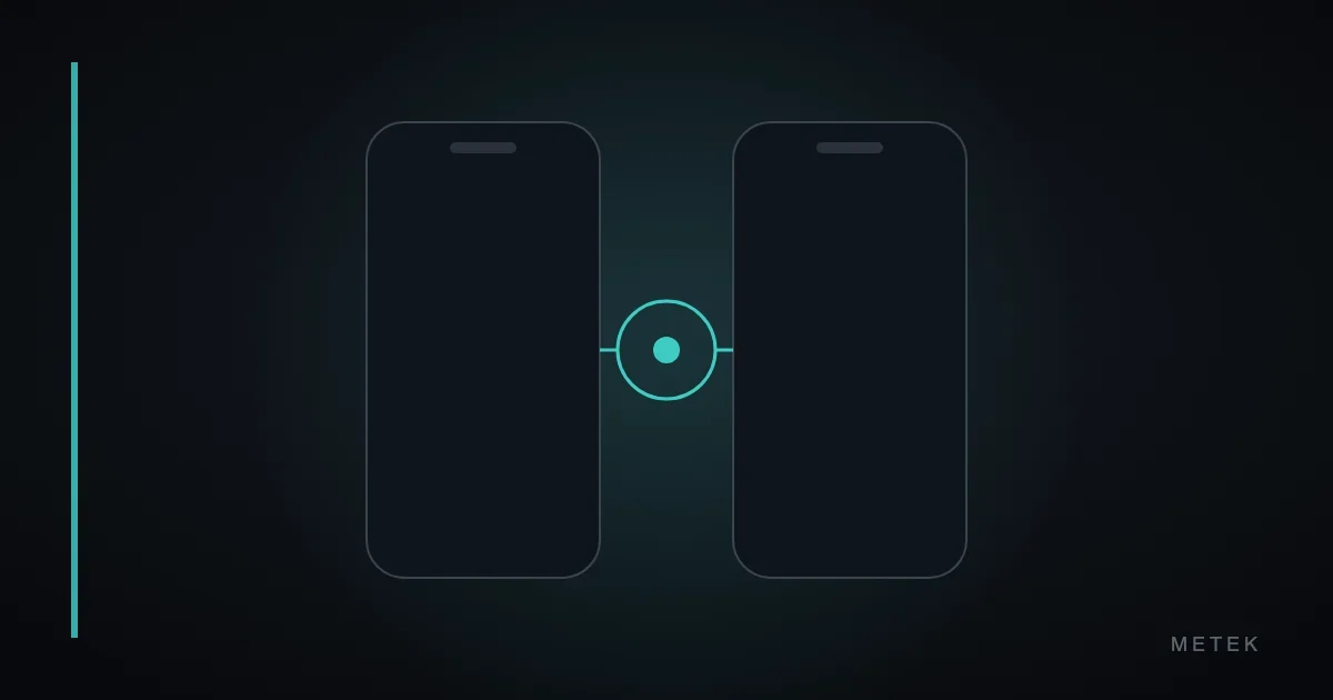 Abstract cover for an article comparing React Native and native apps