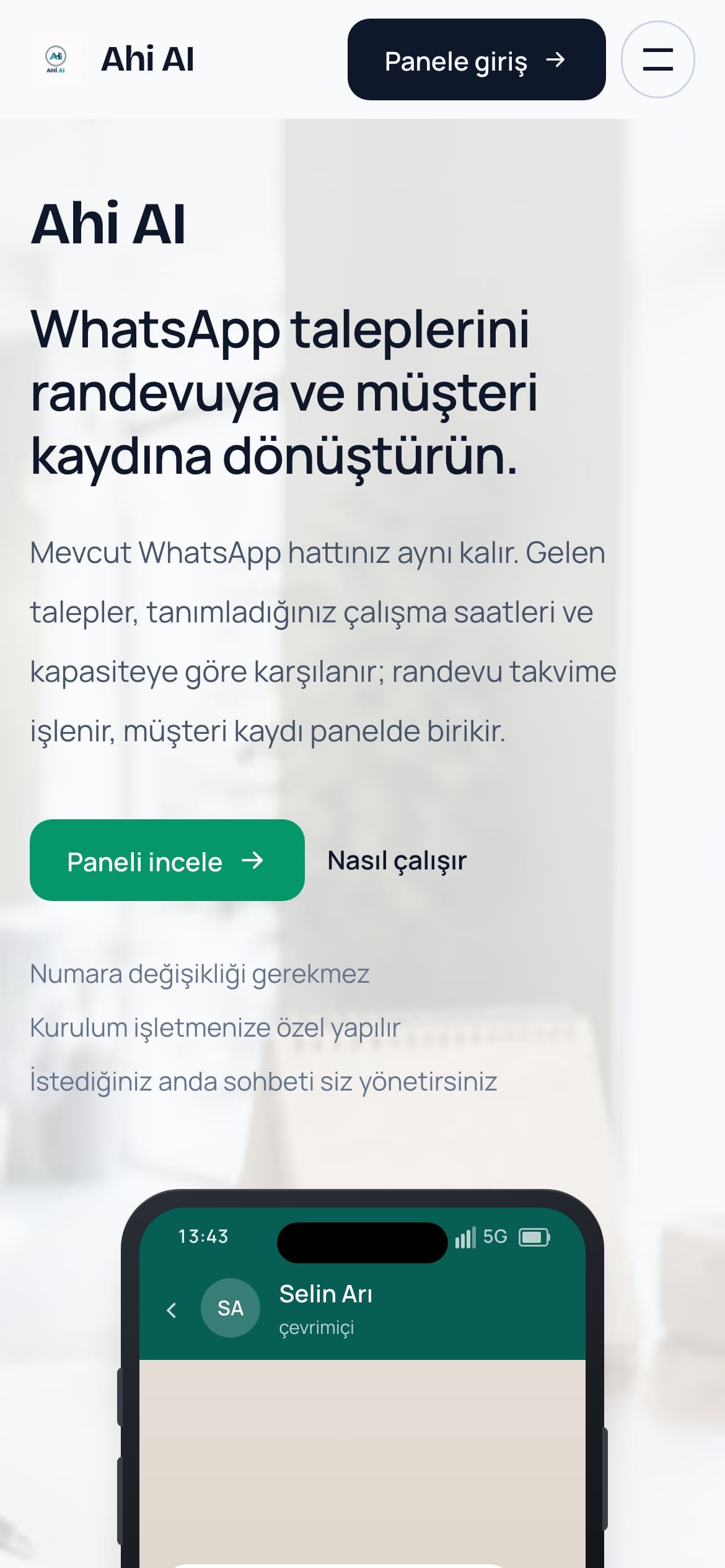 Ahi AI, mobil görünüm