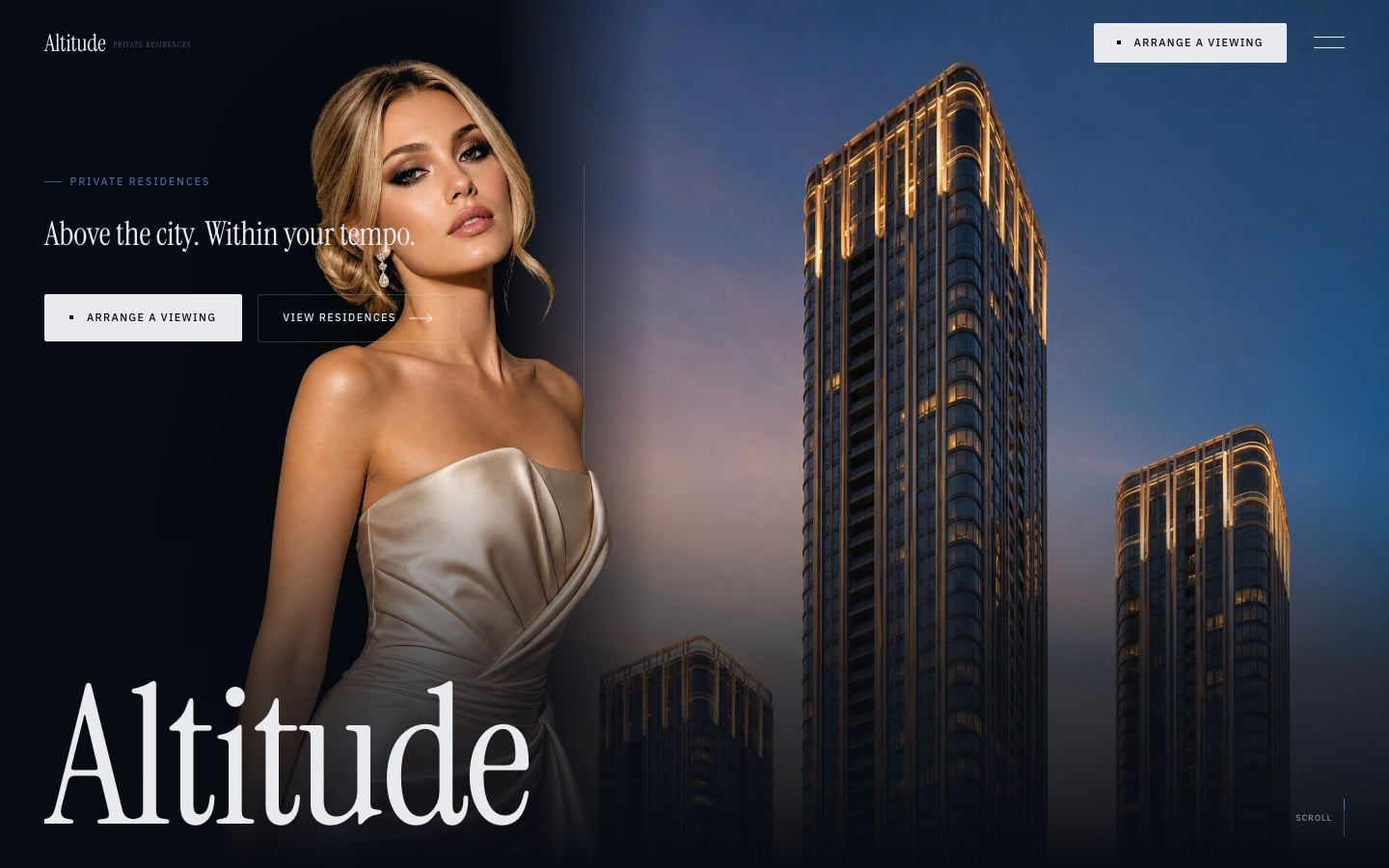 Altitude Residences, desktop view