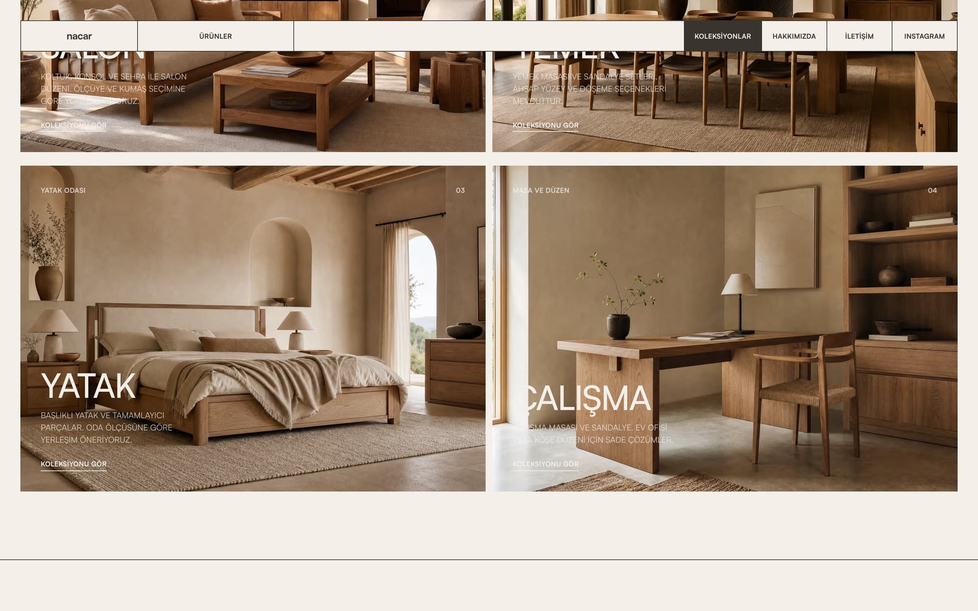 Nacar Mobilya living room collection product cards