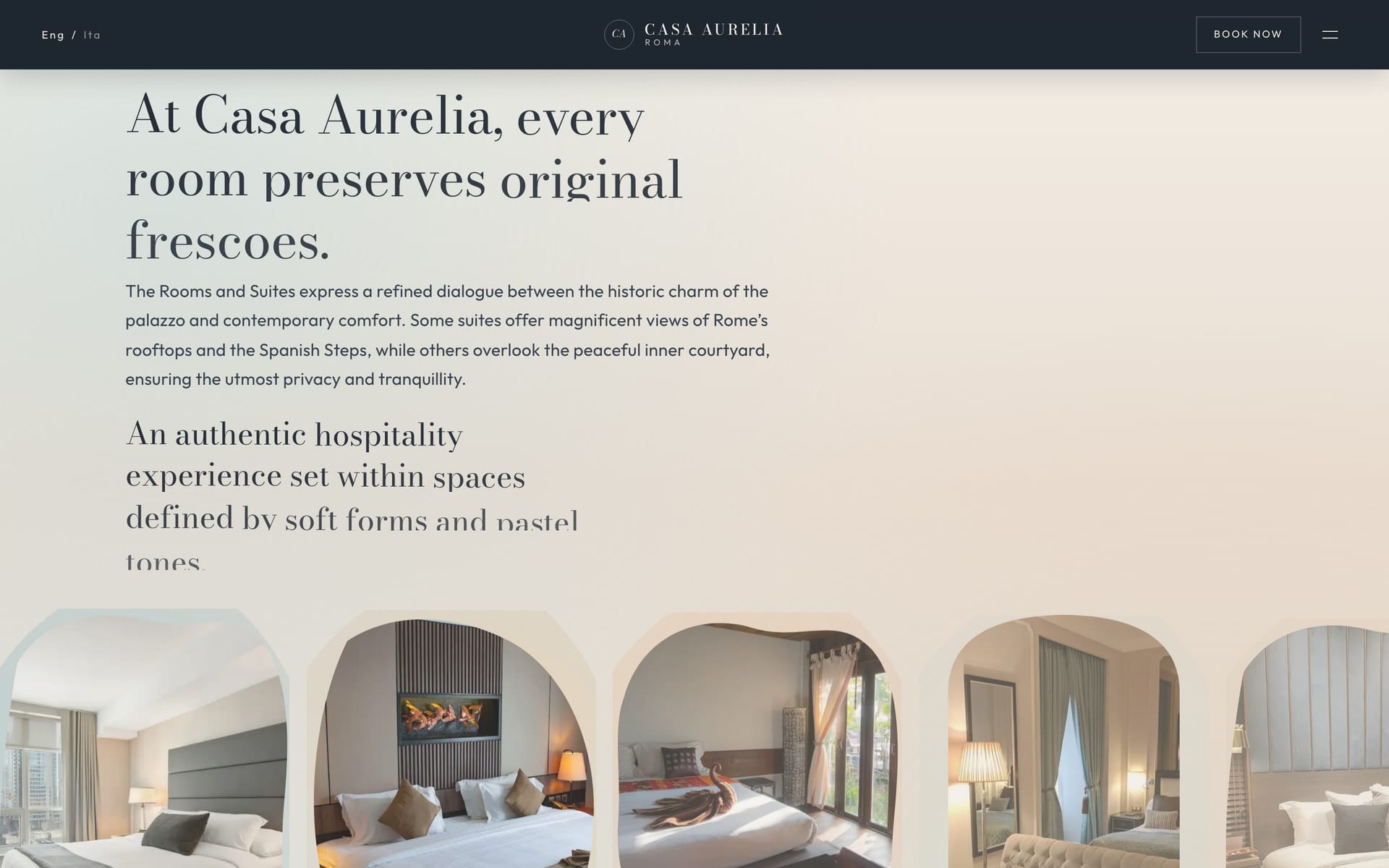 Room types and suite options showcase grid