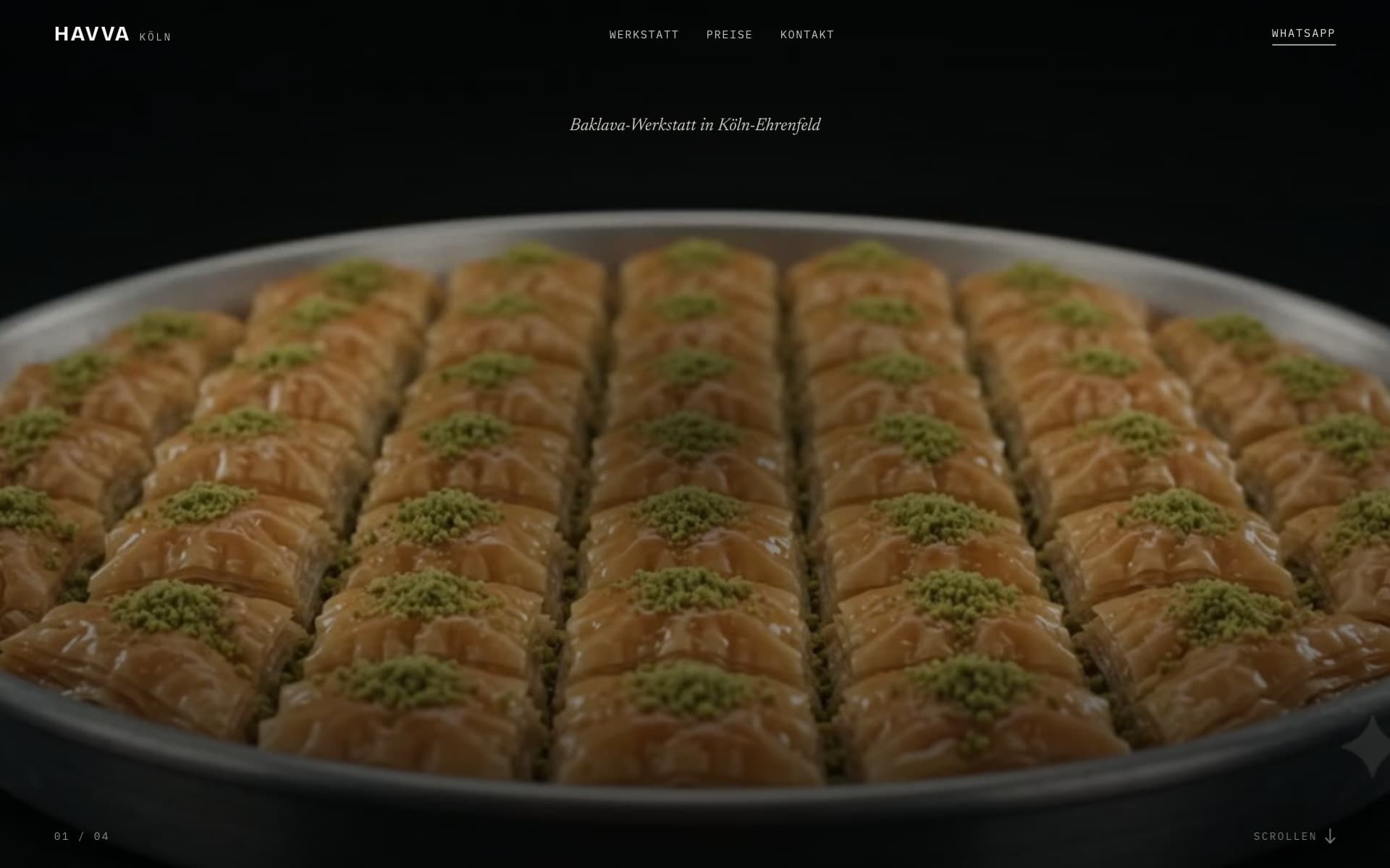 Hero photograph of a fresh tray of baklava