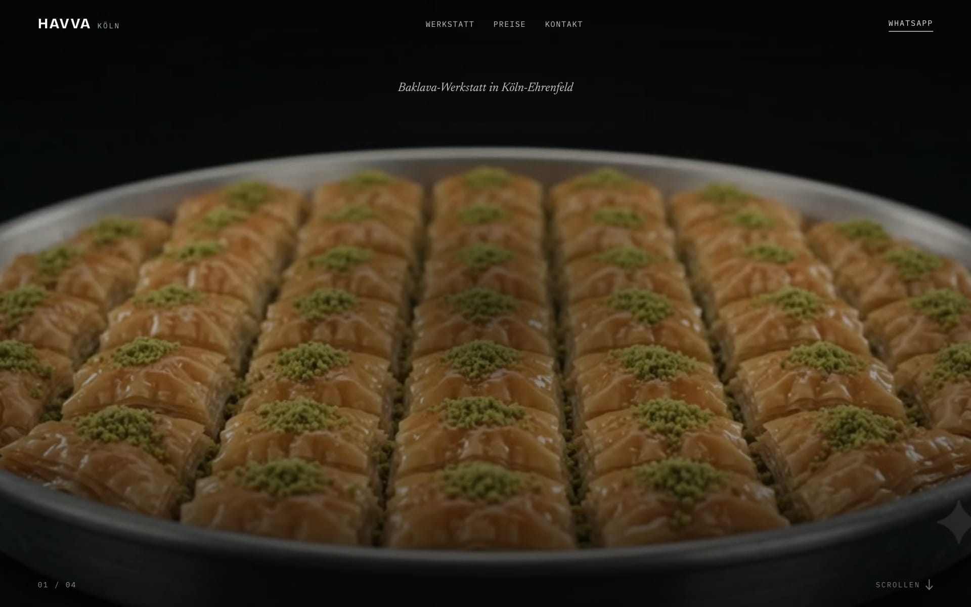 Hero photograph of a fresh tray of baklava