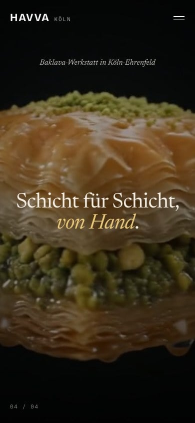 HAVVA Baklava, mobile view