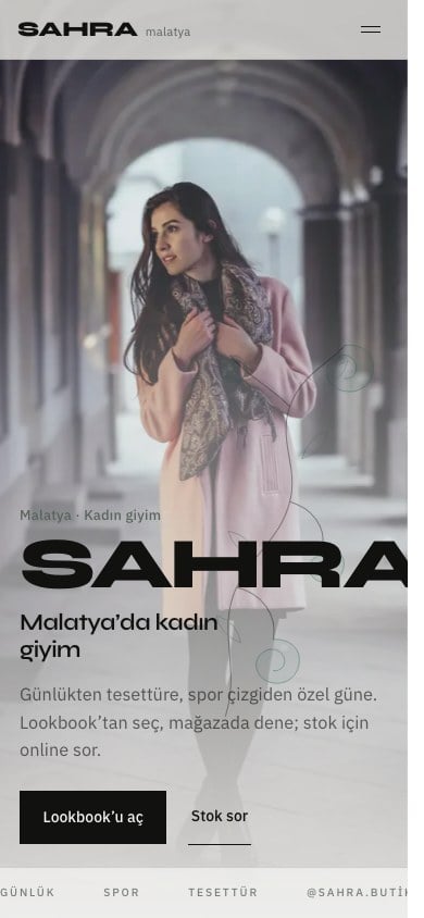 Sahra Butik, mobile view