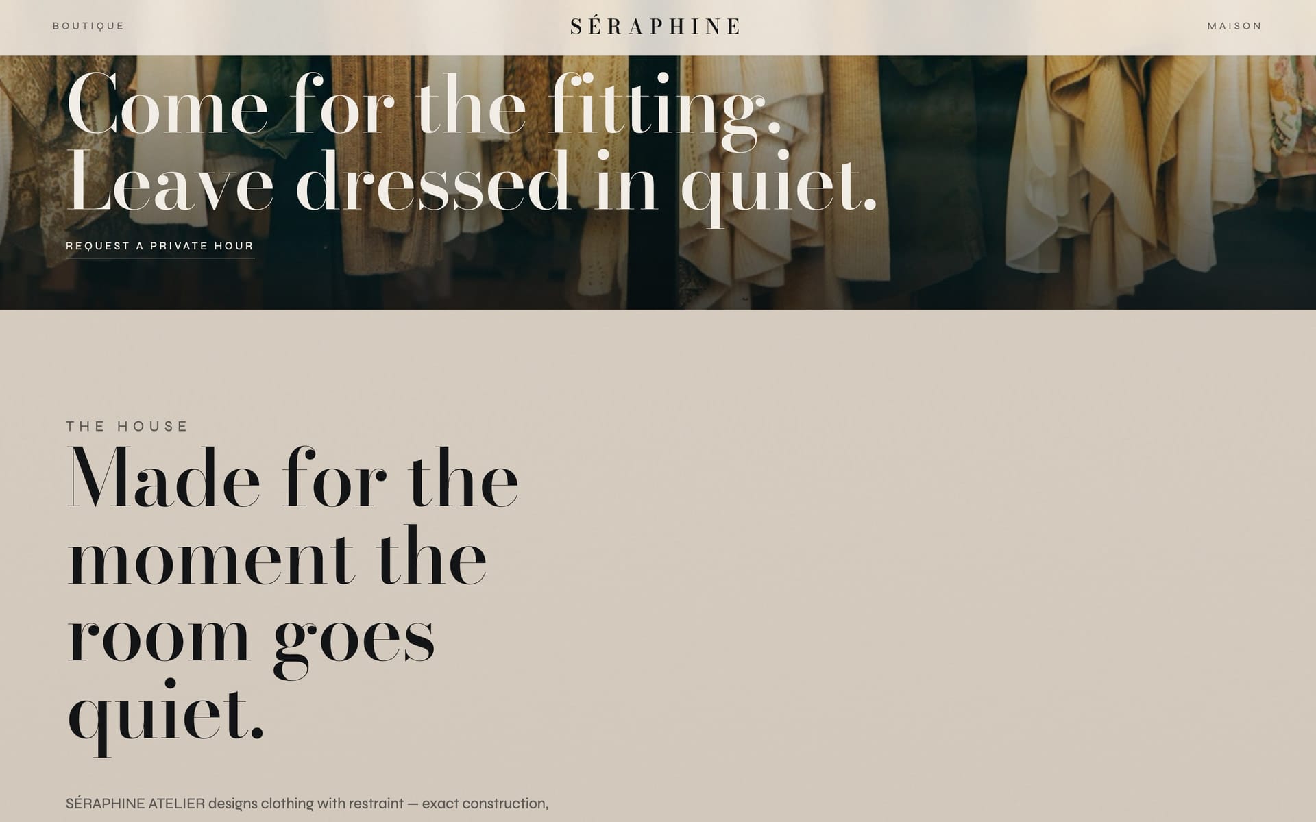 Private fitting appointment request section and call to action