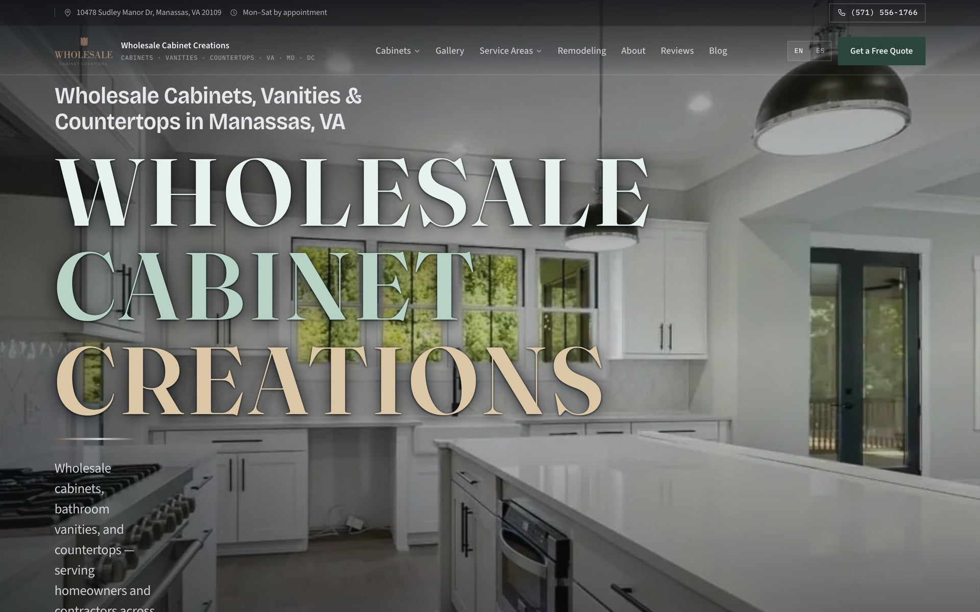 Wholesale Cabinet Creations, ana sayfa