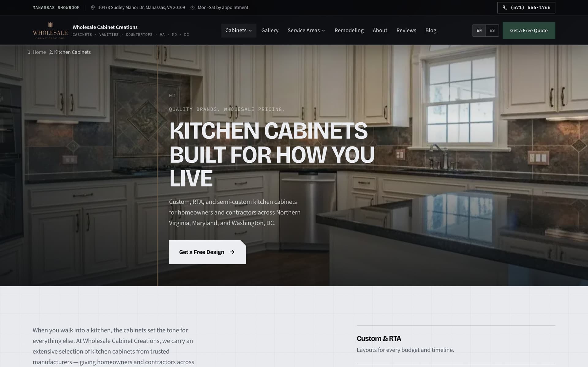 Wholesale Cabinet Creations kitchen cabinet gallery section