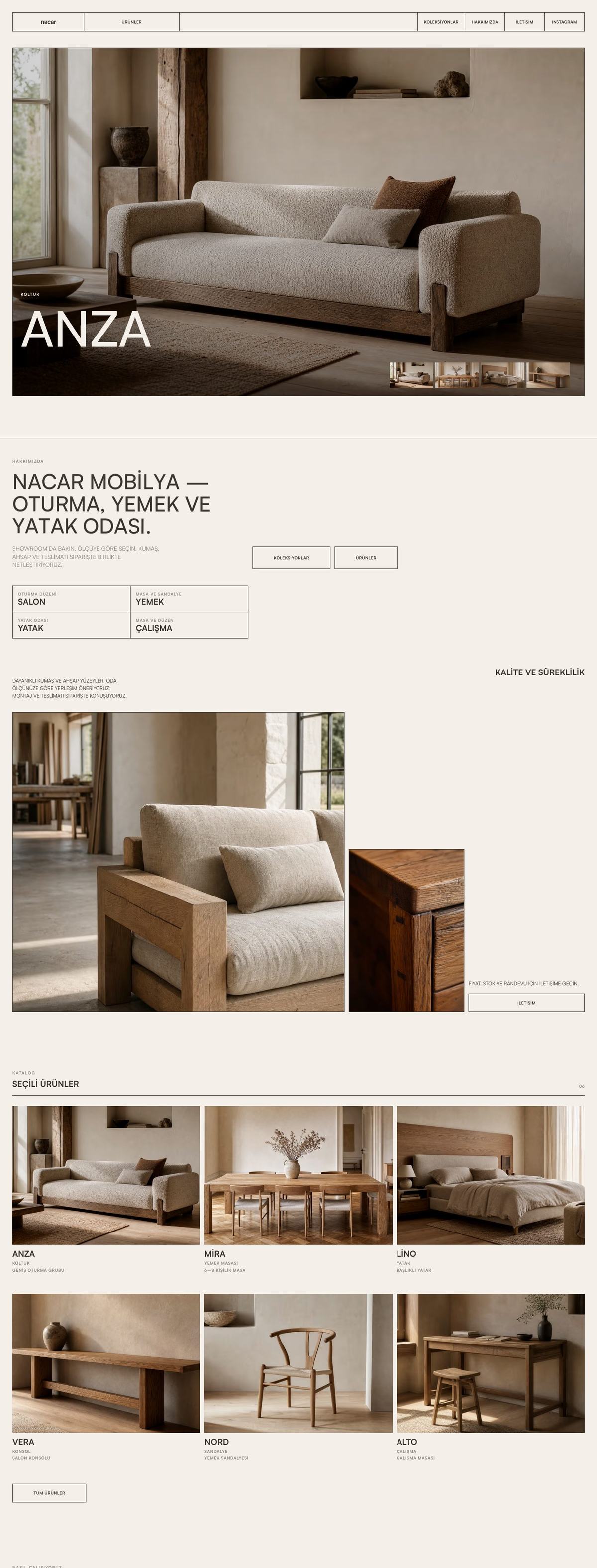 Nacar Mobilya — desktop view