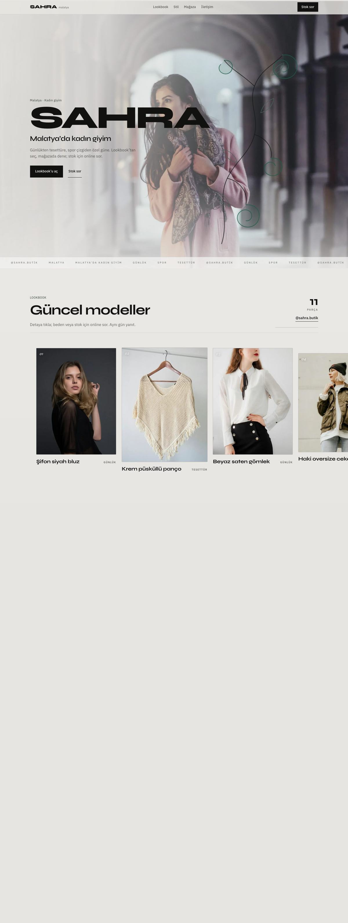 Sahra Butik — desktop view