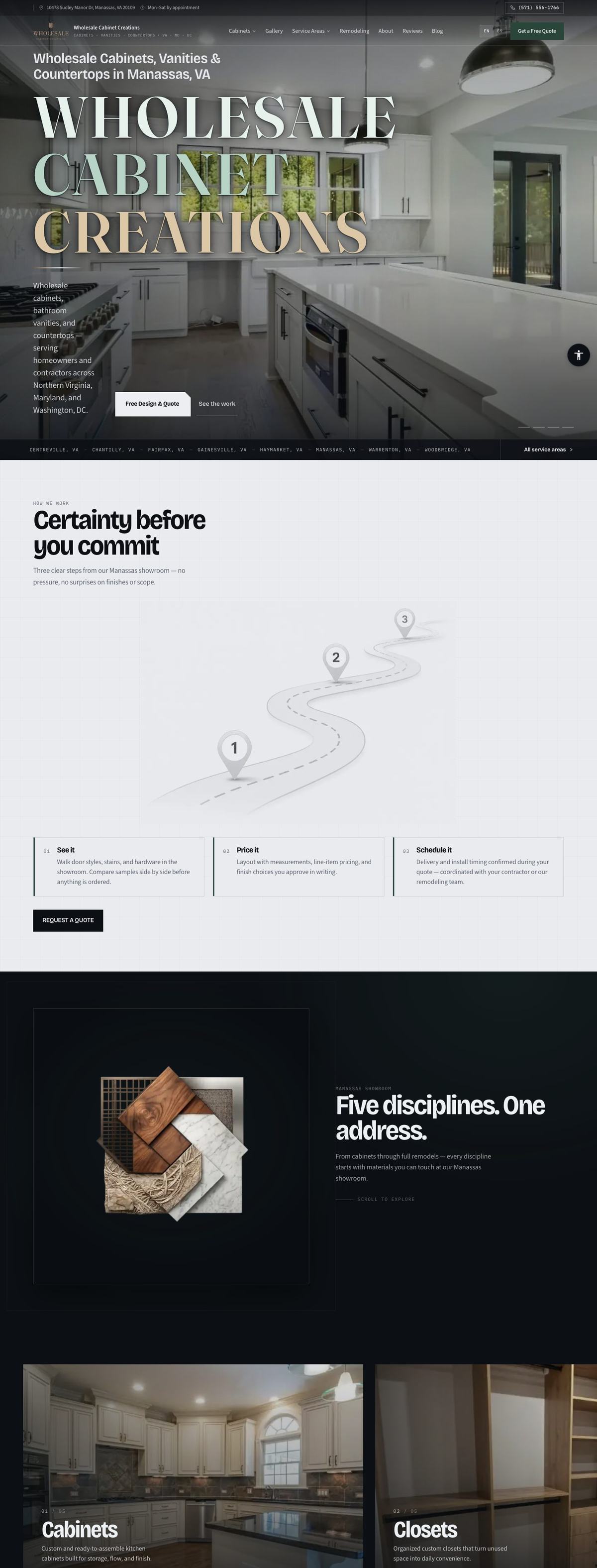 Wholesale Cabinet Creations — desktop view